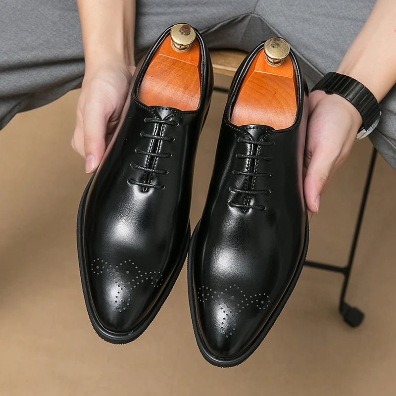 Luxury Mens Leather Shoes High Quality Men's Shoes Fashion Oxford Wedding Men Dress Leather Shoes 2024 Gentleman Office Man Shoe - trendyfy.store