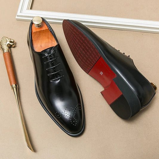Luxury Mens Leather Shoes High Quality Men's Shoes Fashion Oxford Wedding Men Dress Leather Shoes 2024 Gentleman Office Man Shoe - trendyfy.store