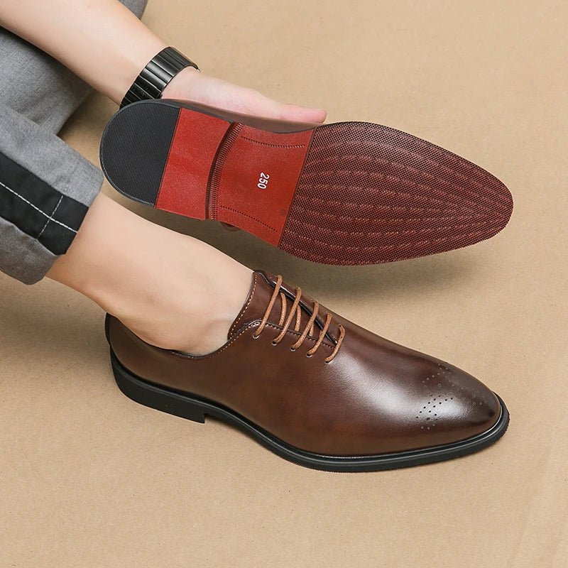 Luxury Mens Leather Shoes High Quality Men's Shoes Fashion Oxford Wedding Men Dress Leather Shoes 2024 Gentleman Office Man Shoe - trendyfy.store